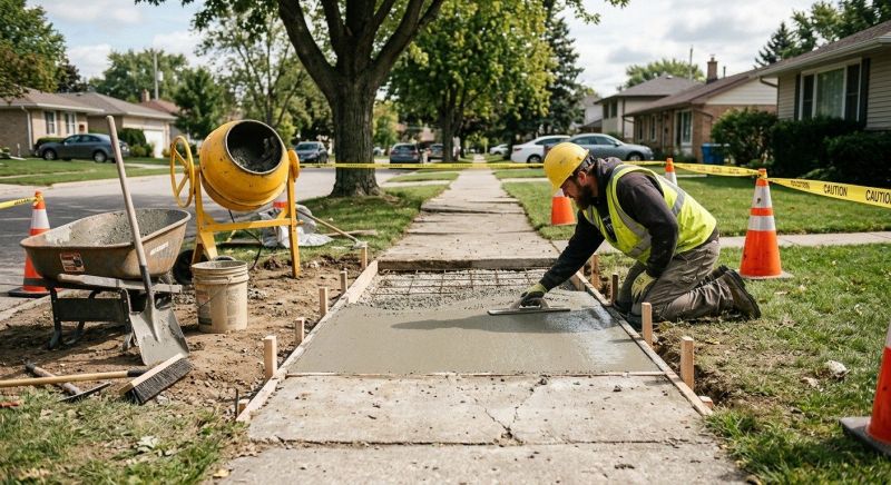 Concrete Sidewalk Installation